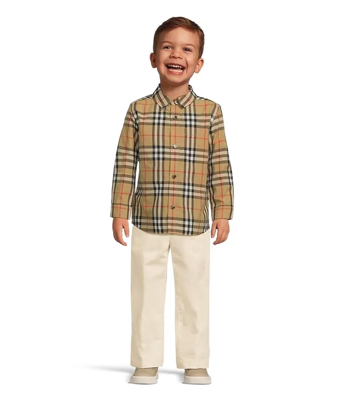 Рубашка с узором Burberry Check модель Owen Burberry Kids, Cornflower Blue Ip Check — фото 4