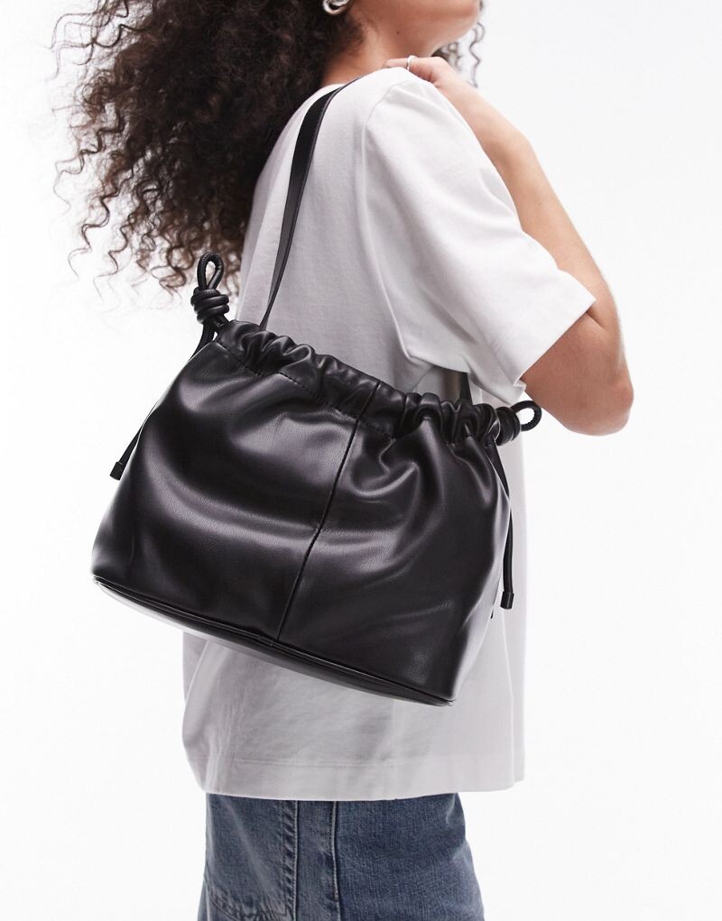

Черная сумка на плечо с кулиской Topshop Topshop