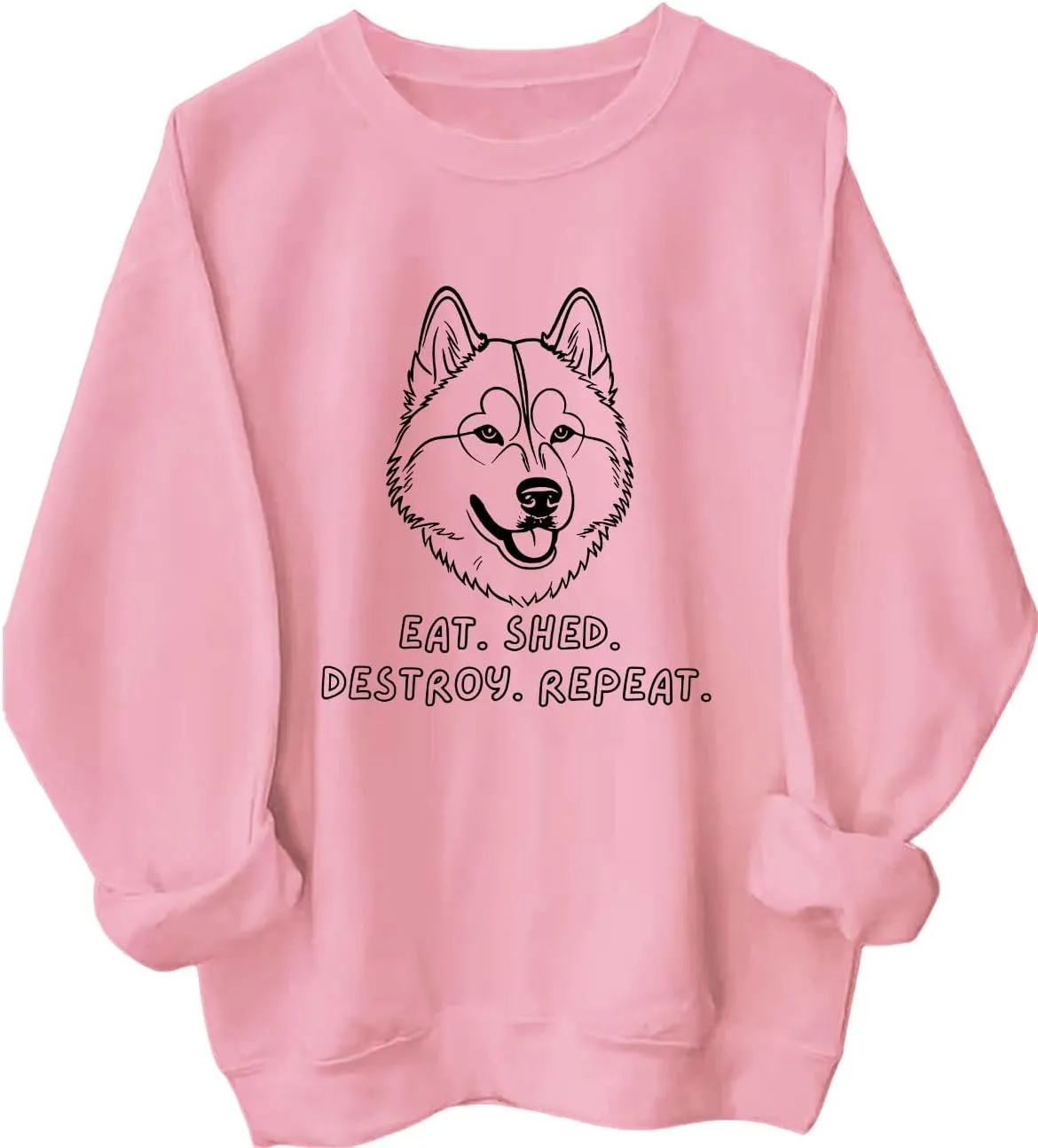 

Толстовка Siberian Husky с принтом Eat Shed Destroy Repeat Batclock