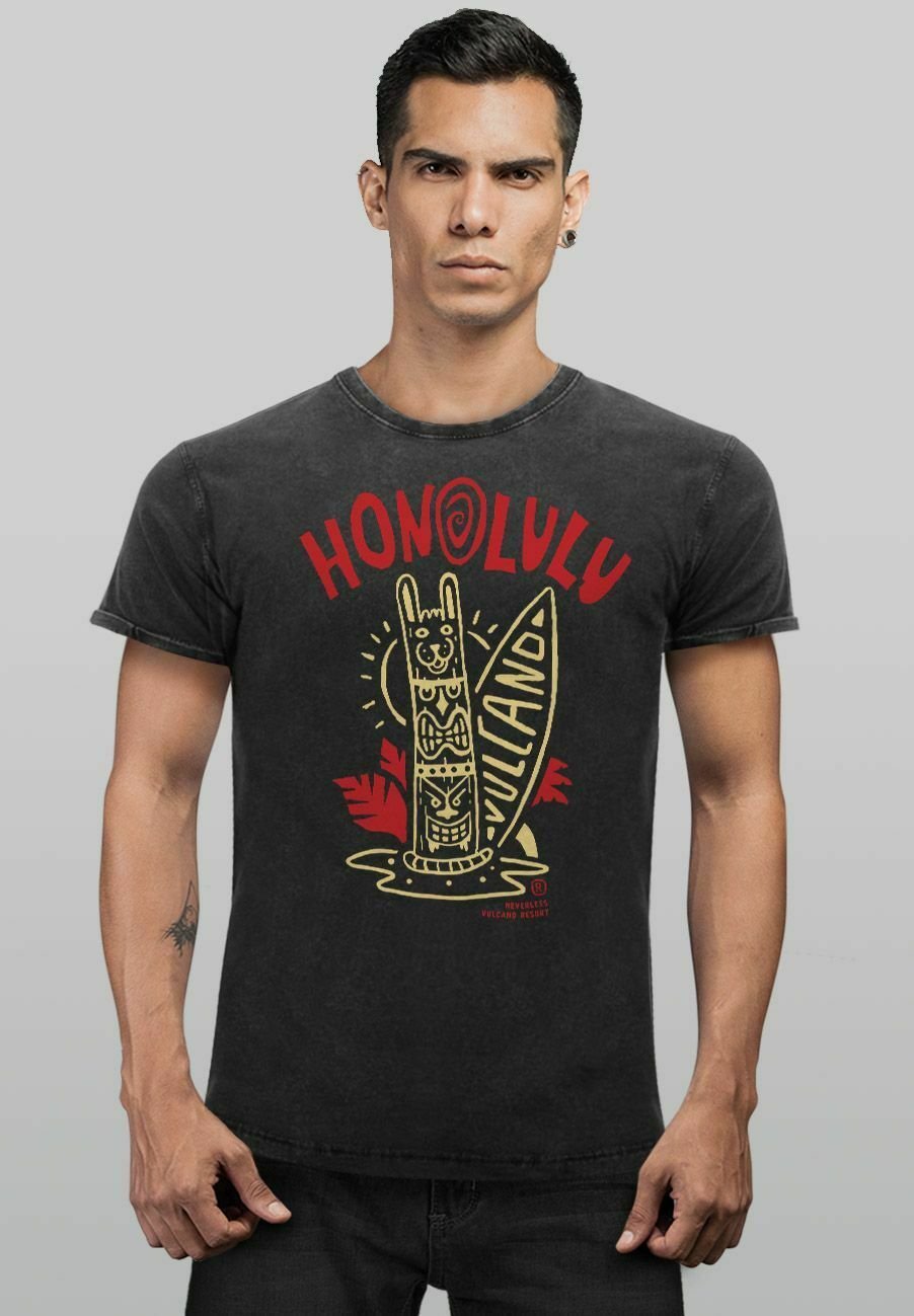 

Футболка с принтом VINTAGE TANK HONOLULU TIKI TOTEM MASKE S Neverless, черный