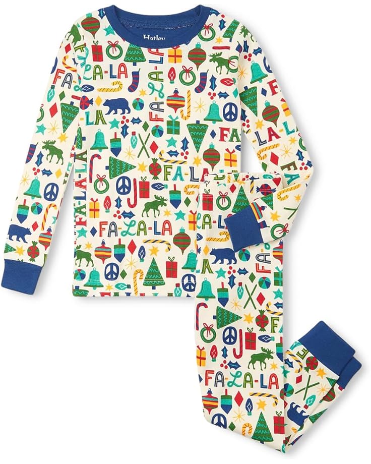 

Пижама Hatley Kids Blue Falala Cotton Pajama Set, цвет Natural