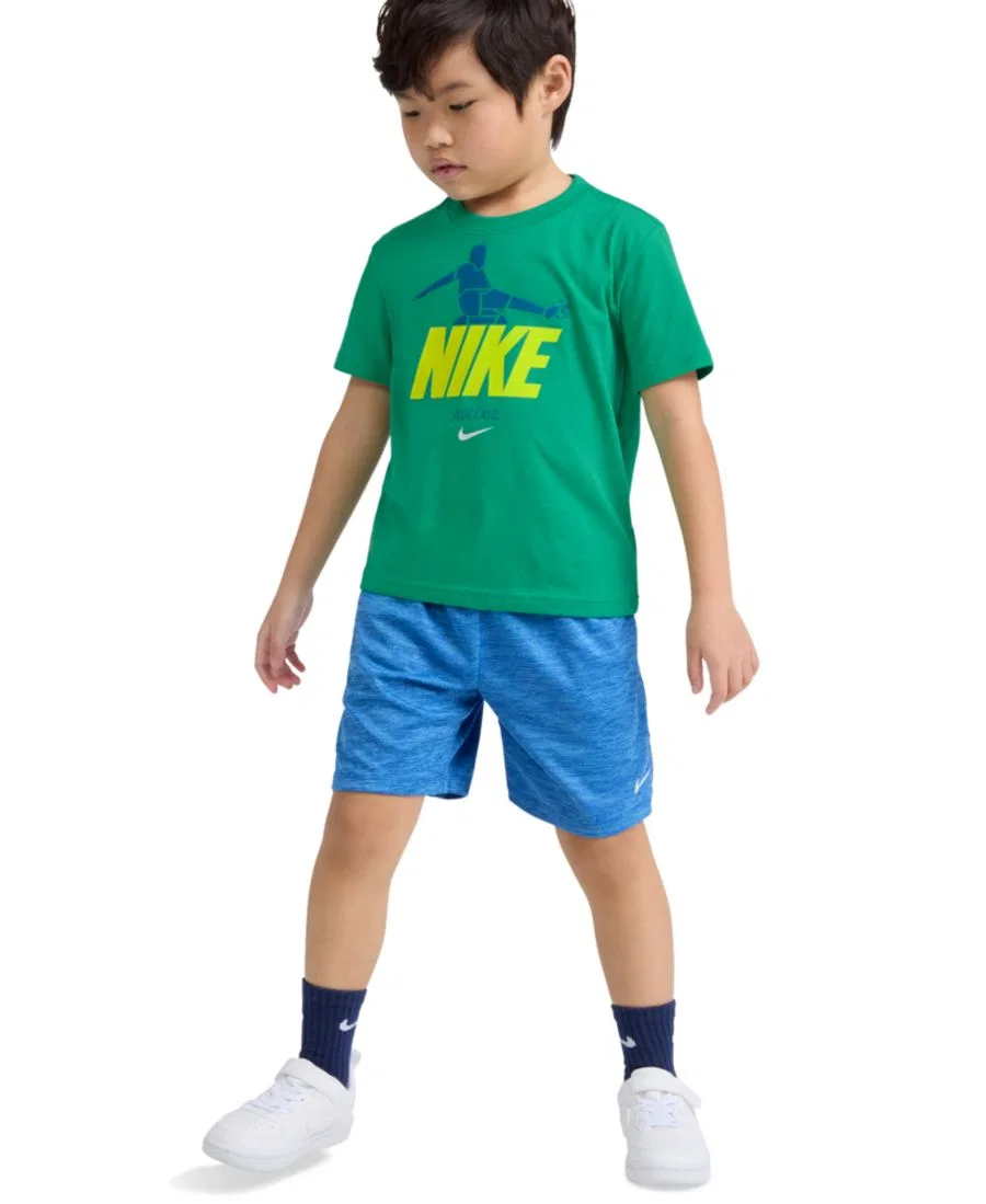 Футболка с коротким рукавом для мальчиков 4-7 лет Nike, зеленый — фото 3