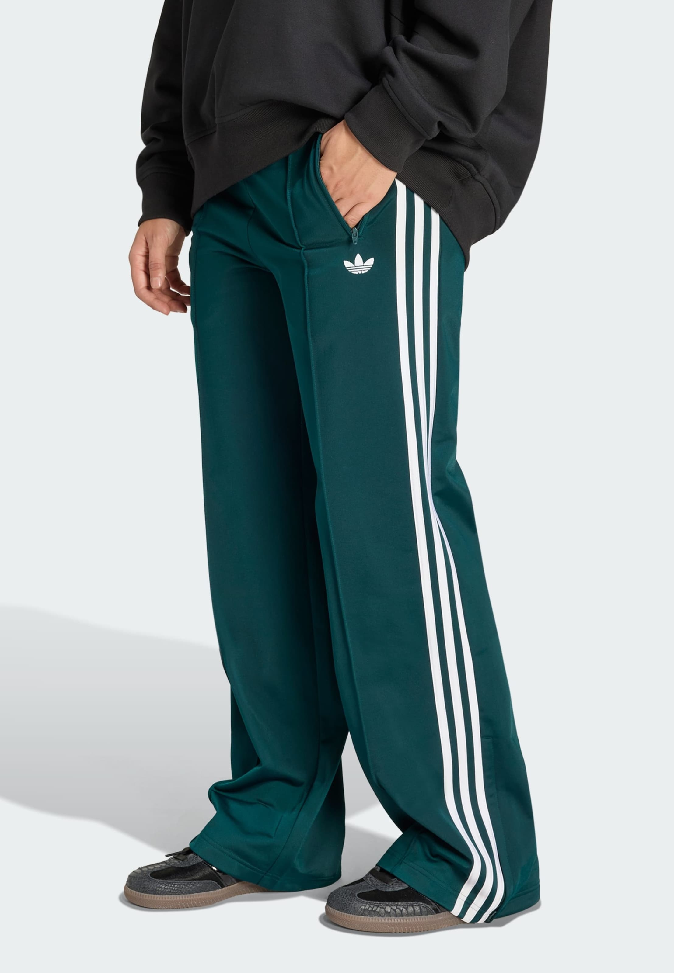 Adidas Originals Широкие брюки 'Firebird' в темно-зеленом цвете — фото 2