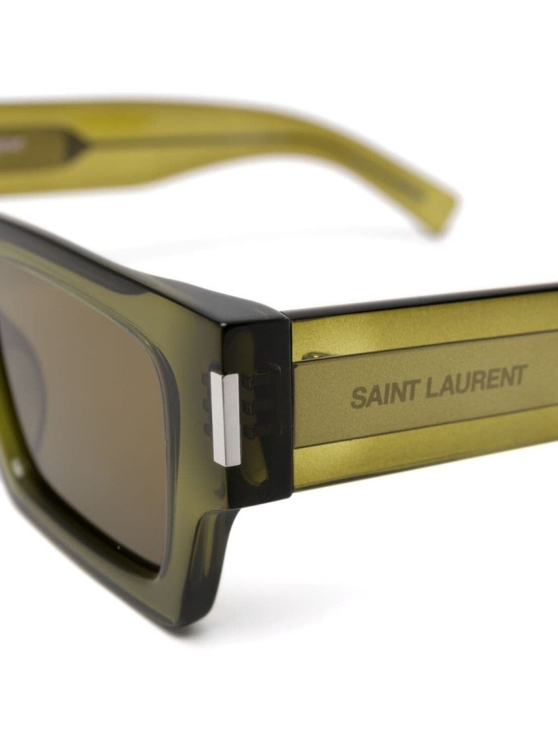 Saint Laurent Eyewear солнцезащитные очки в квадратной оправе, зеленый — фото 3