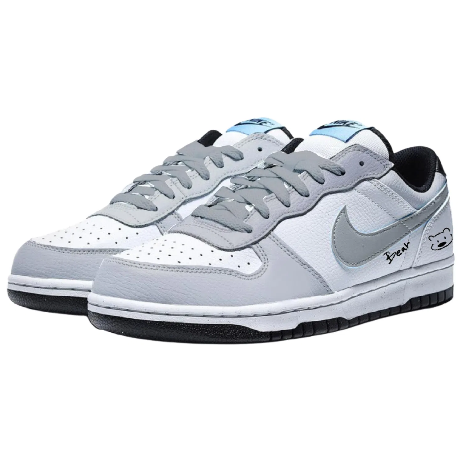 Кроссовки Nike Big Bubble Bear серо-белые — фото 4