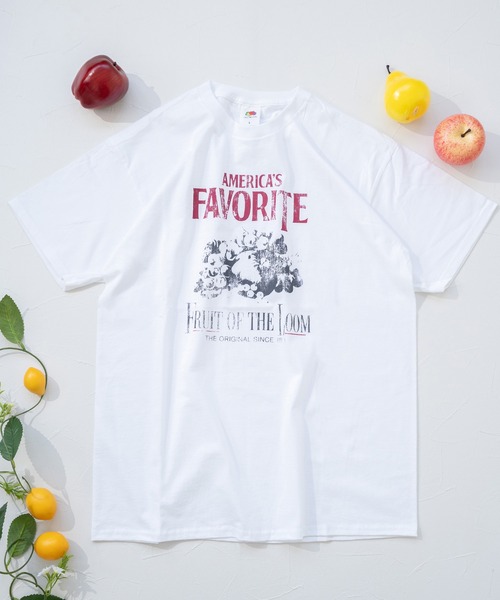 

Футболка с принтом, унисекс, короткий рукав FRUIT OF THE LOOM, белый