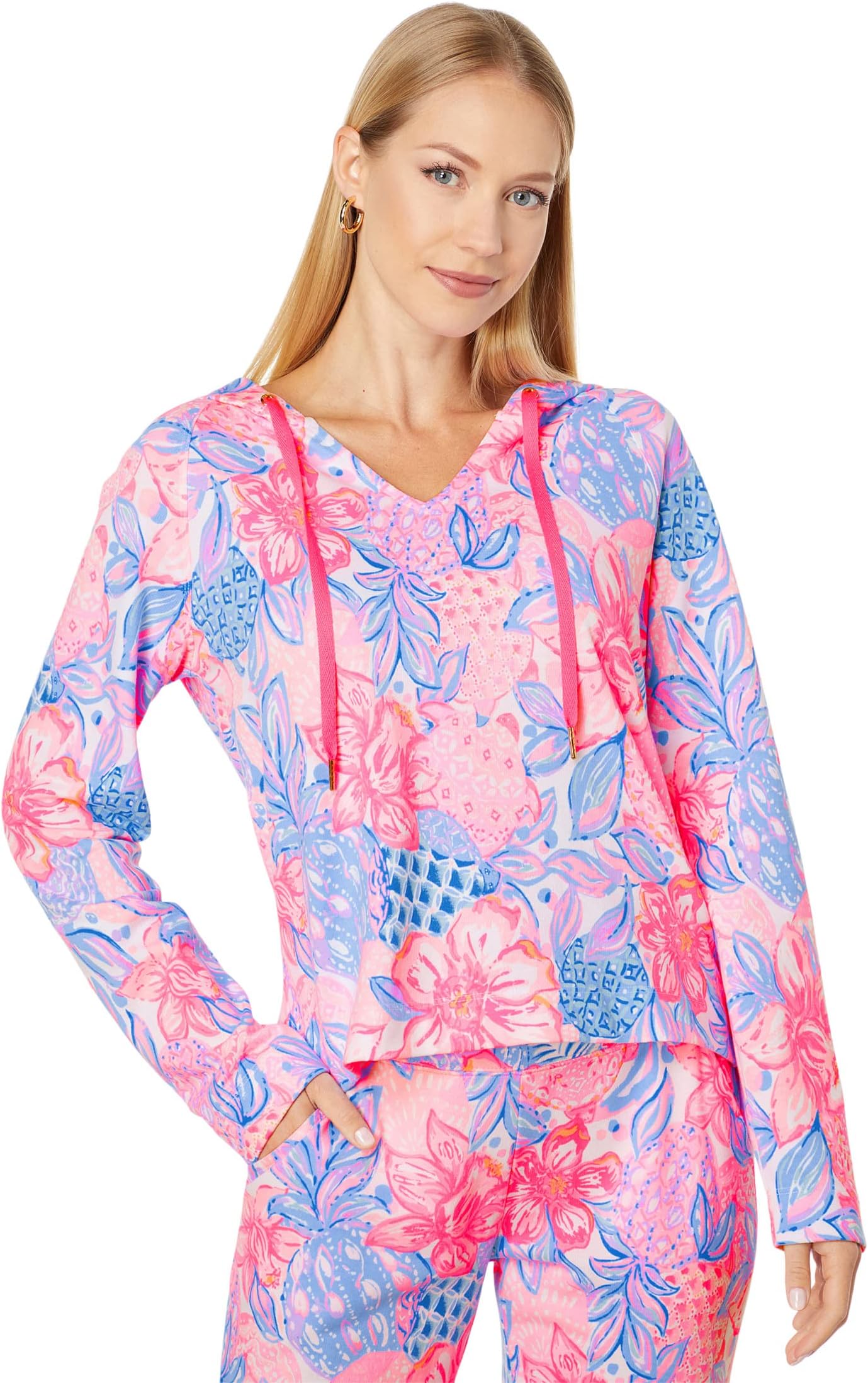 

Толстовка Lilly Pulitzer Kiawah Hoodie, цвет Pink Isle Snappy Turtle