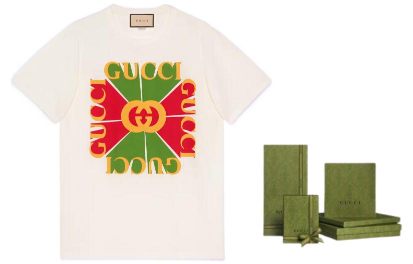 

GUCCI Женская футболка в подарочном наборе бежевого цвета
