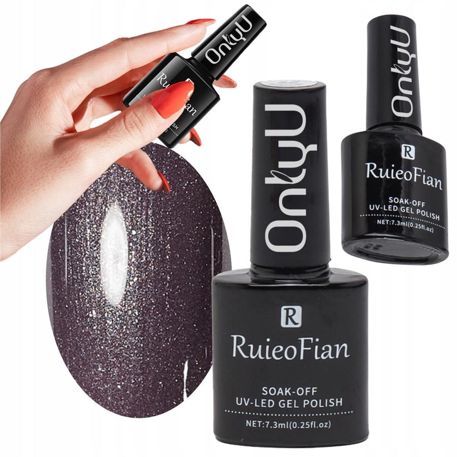 

PLUM PURPLE HYBRID GLITTER NAIL POLISH UV POLISH OnlyU /L104