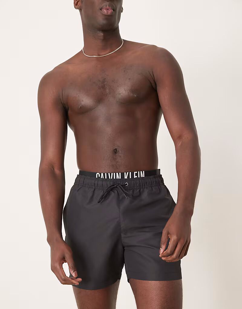 

Плавки-шорты с логотипом Calvin Klein на поясе черного цвета