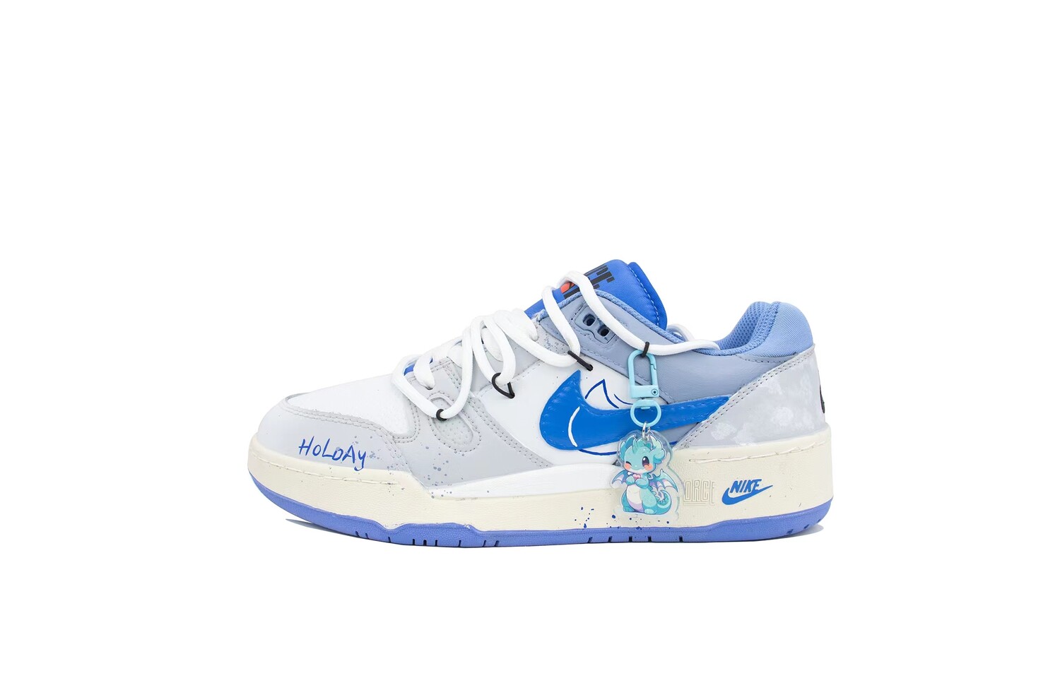 

Кроссовки Nike Full Force Skateboarding Shoes Men Low-top Blue, цвет Walking in the clouds