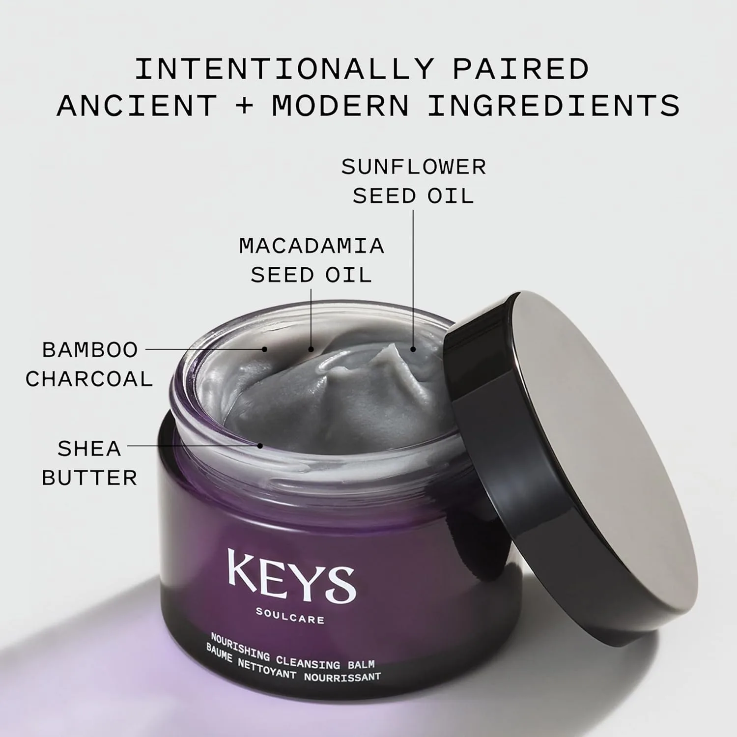 Keys Soulcare Nourishing Cleansing Balm + Makeup Remover, успокаивающее очищающее средство, удаляет загрязнения и увлажняет кожу с маслом ши, 80 г — фото 2