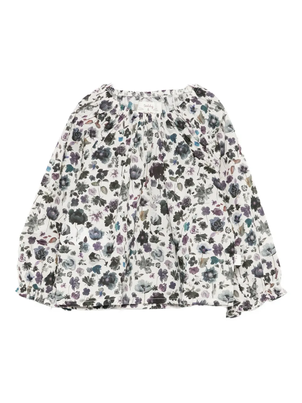 

Блузка с воланами и цветочным принтом Teddy & Minou, белый
