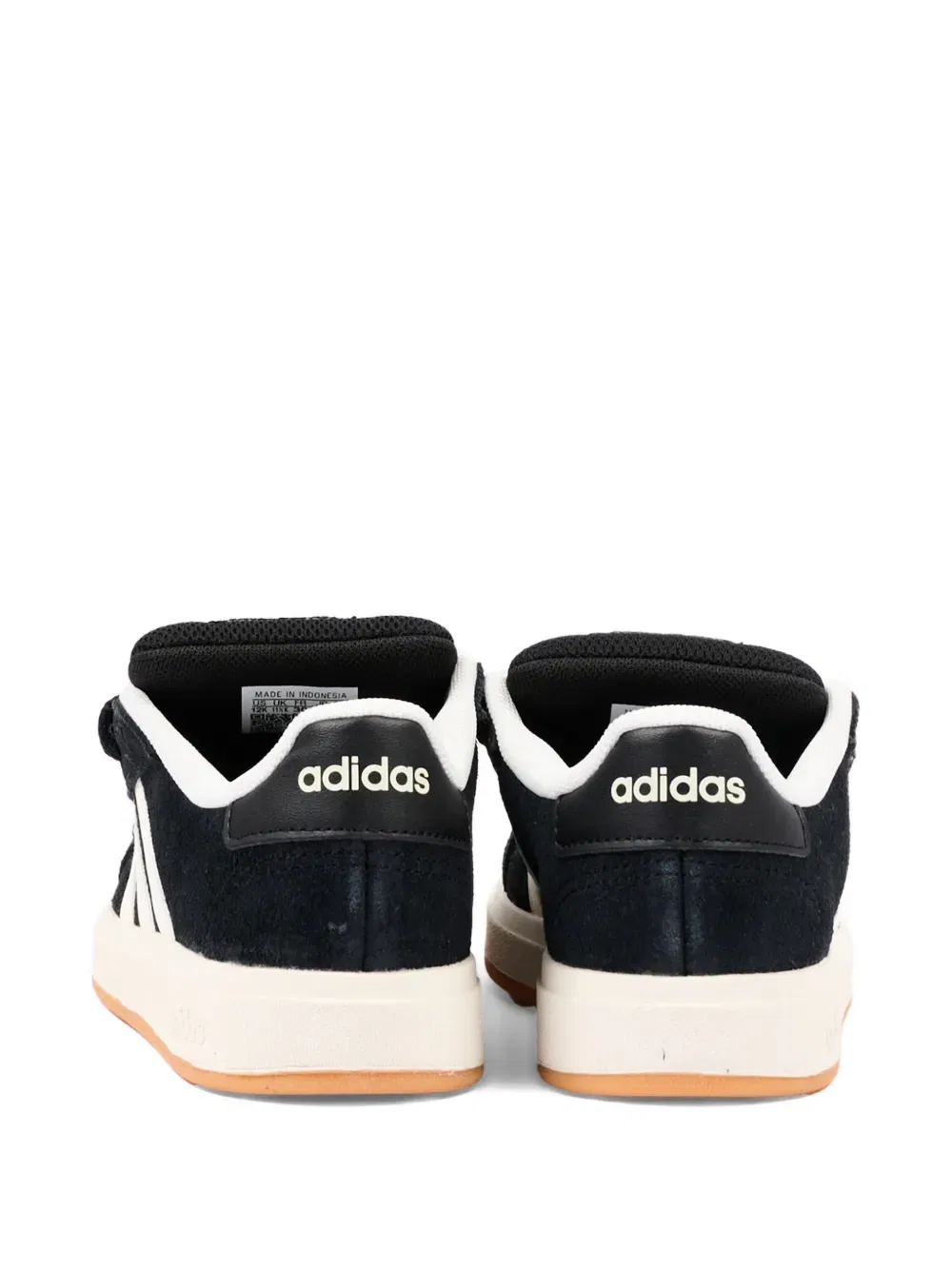 Полосатые кожаные кроссовки Adidas Kids, черный — фото 4