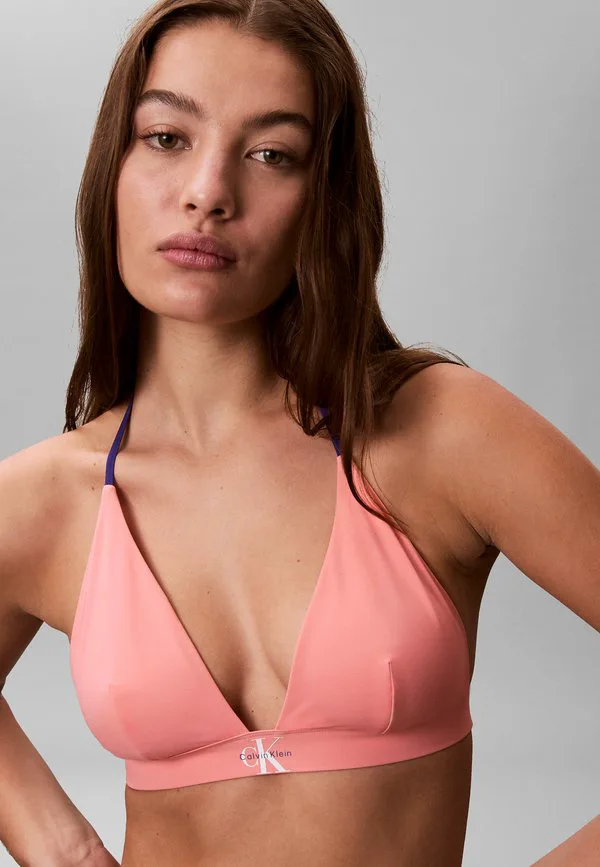 Бикини-Топ с треугольными завязками на шее Calvin Klein Swimwear, Washed Scarlet — фото 4