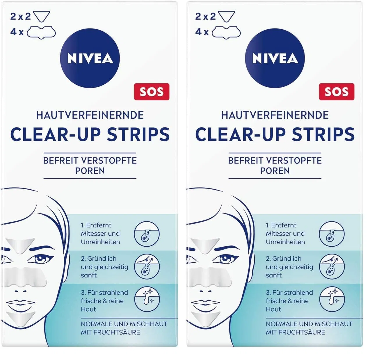 Очищающие полоски для лица «Skin Refining Clear-Up Strips» от NIVEA (6 шт.) Nivea