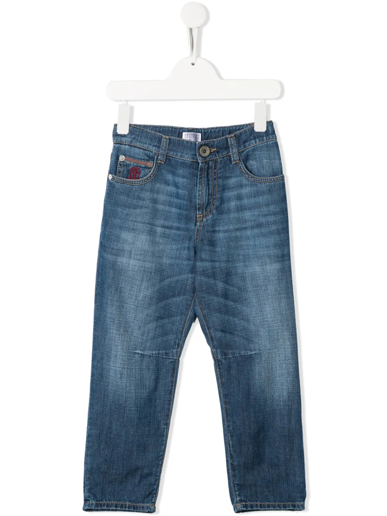 

Brunello Cucinelli Kids джинсы с эффектом потертости, синий