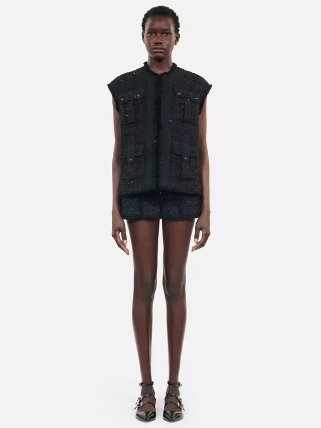 

Куртка THE KOOPLES Sleeveless Sequin Tweed, черный