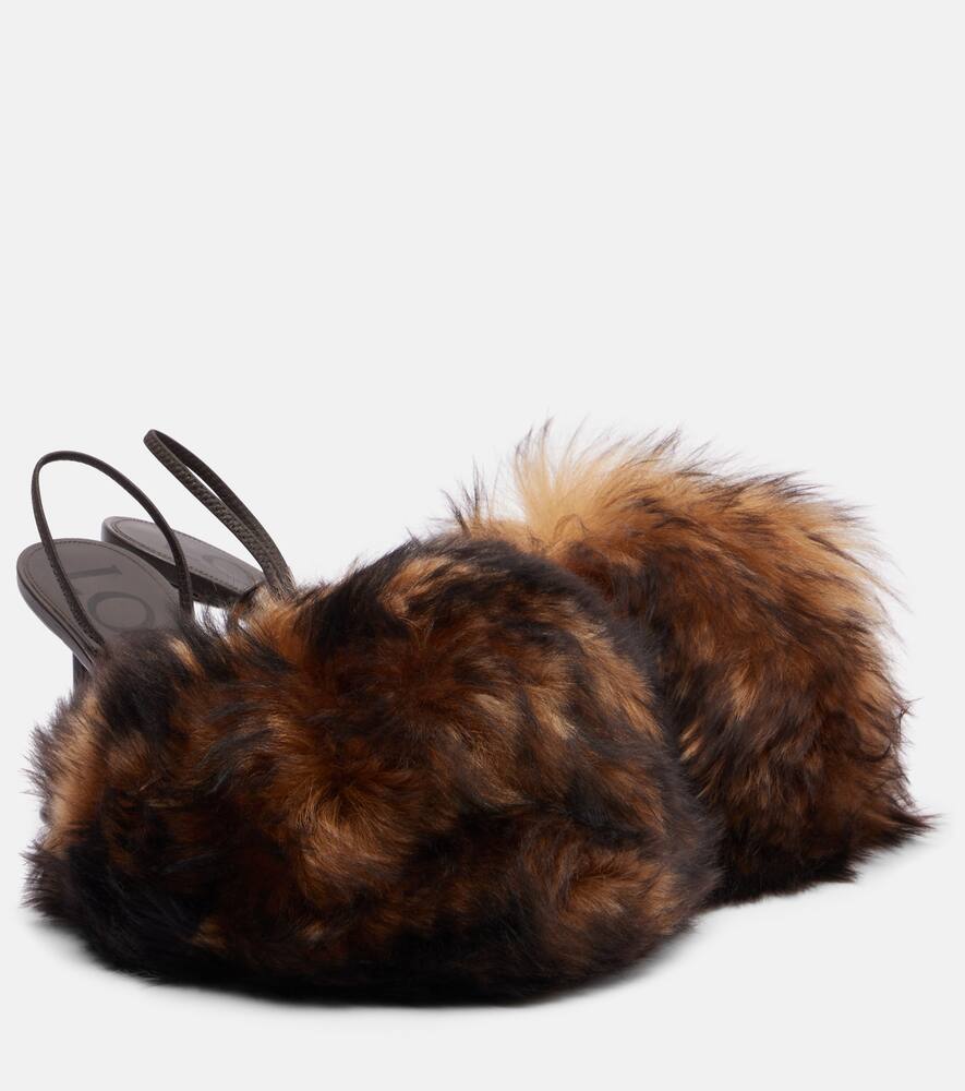 Игрушечные 90 shearling босоножки-слингбэки Loewe, Brown