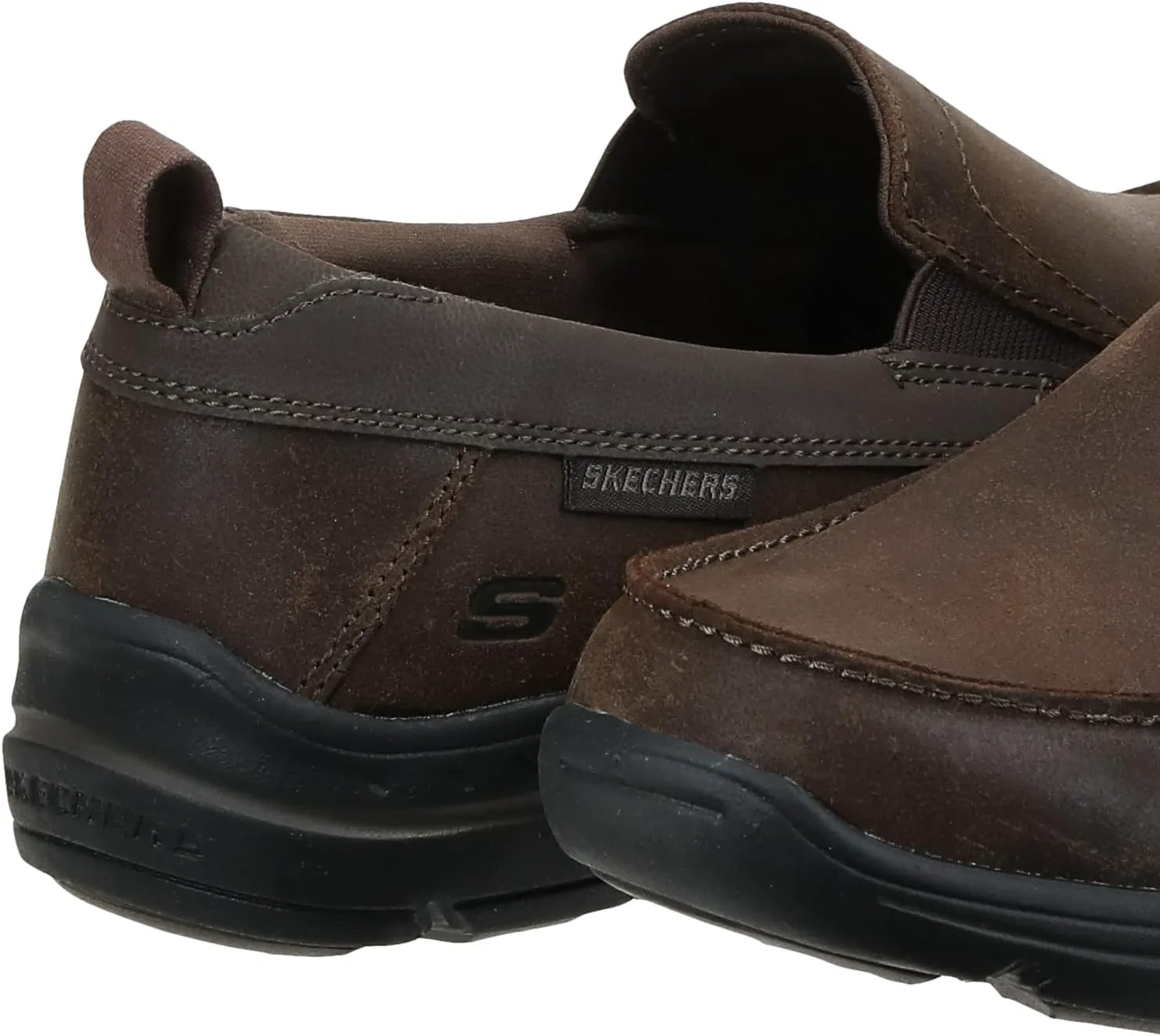 Мужские лоферы Skechers Relaxed Fit: Harper - Forde на пятке, темно-коричневый — фото 3