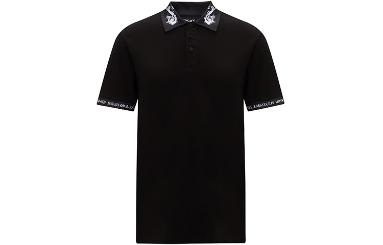 

Барокко-трим поло с коротким рукавом VERSACE JEANS COUTURE, черный