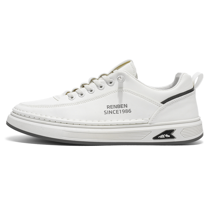 

RENBEN Водонепроницаемые и износостойкие мужские скейтерские кроссовки лоу-топ белые, цвет White