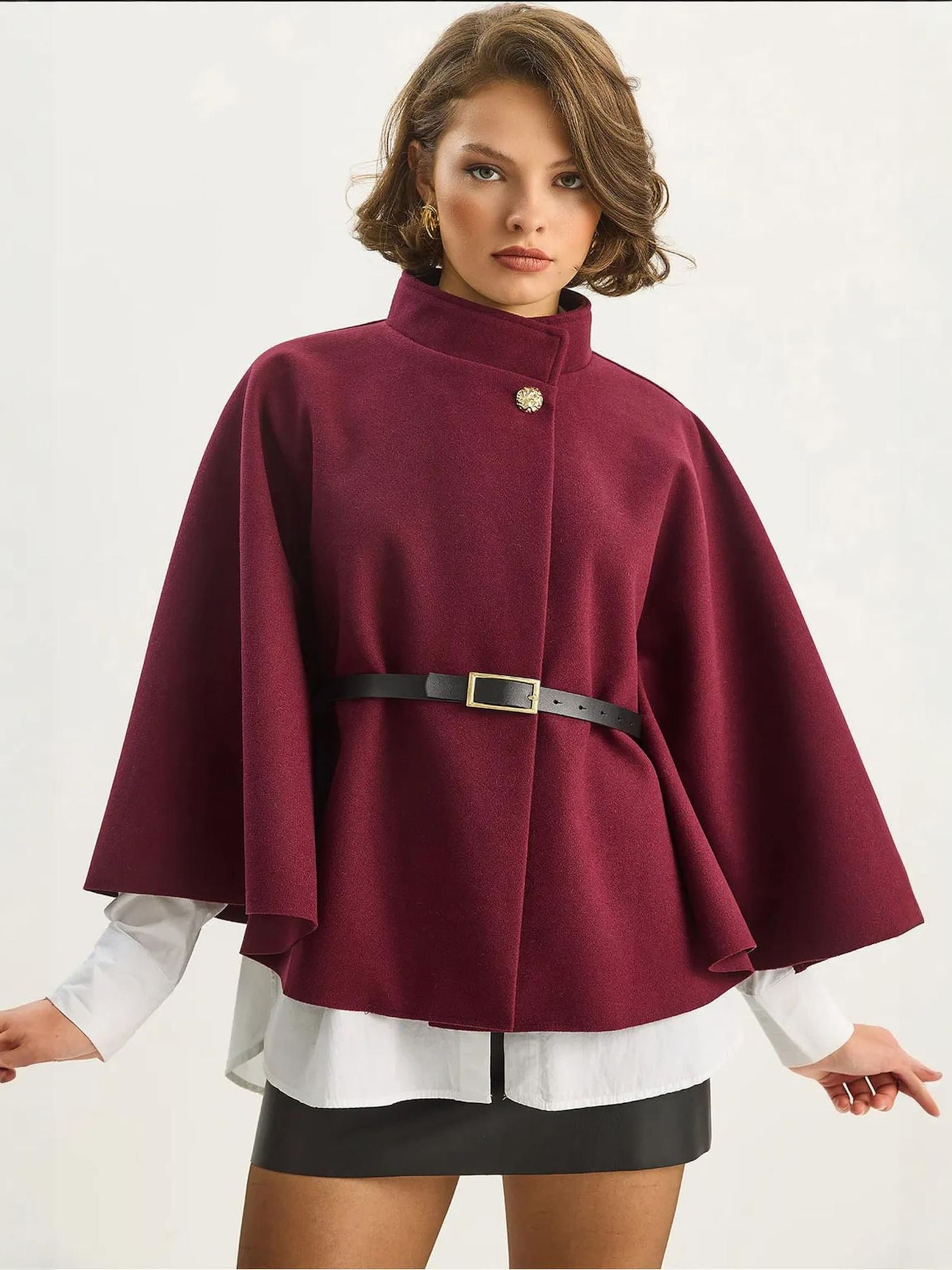 

Bianco Lucci Демисезонное пальто в винном цвете