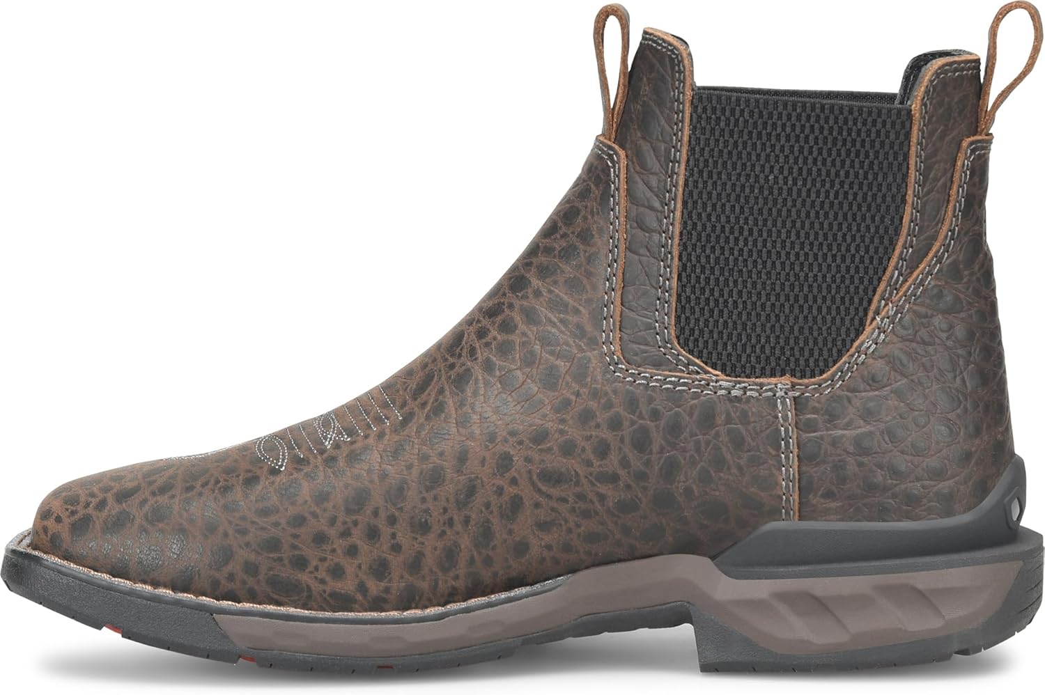 Ботинки PHANTOM RIDER Double-h Crestone 6 Romeo Wide Square Toe для мужчин с верхом из кожи Carib Dusky, маслостойкой и противоскользящей подошвой, соответствующие стандарту EH, темно-коричневый — фото 2