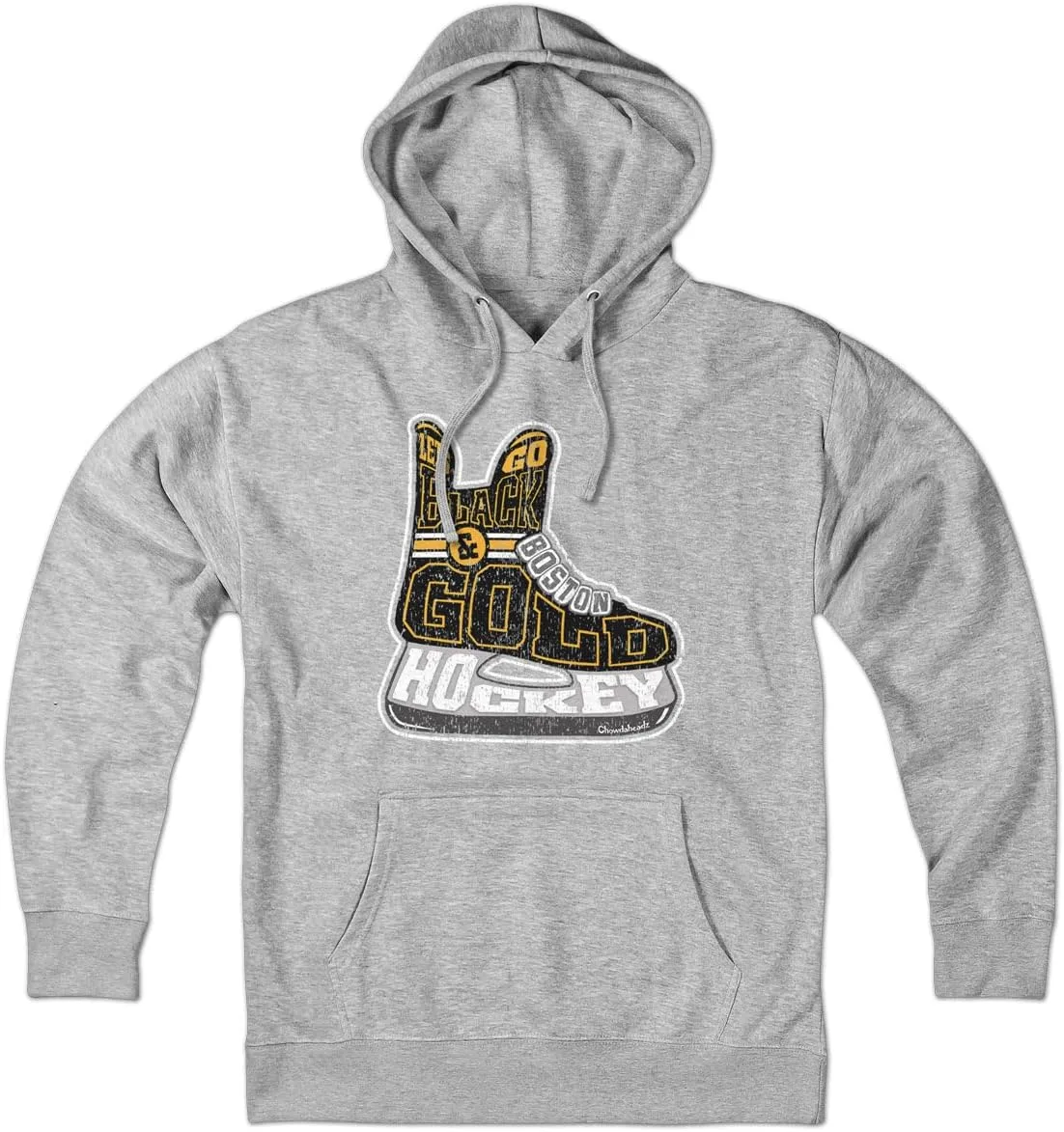 

Chowdaheadz Black & Gold Boston Hockey Skate Hoodie — худи унисекс из мягкого хлопкового микса
