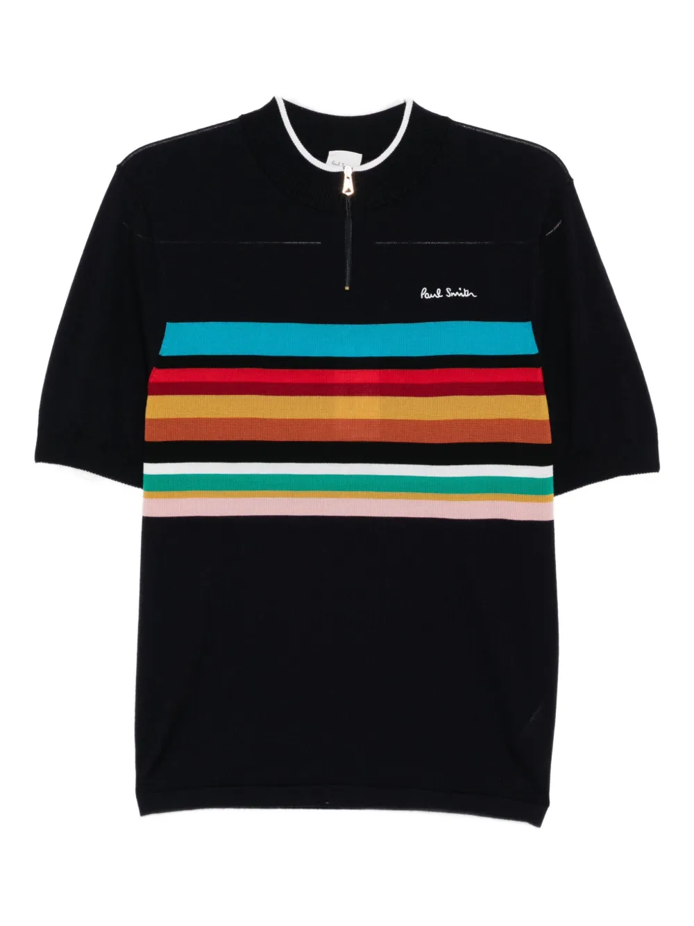 

Полосатый топ с вышитым логотипом Paul Smith, синий