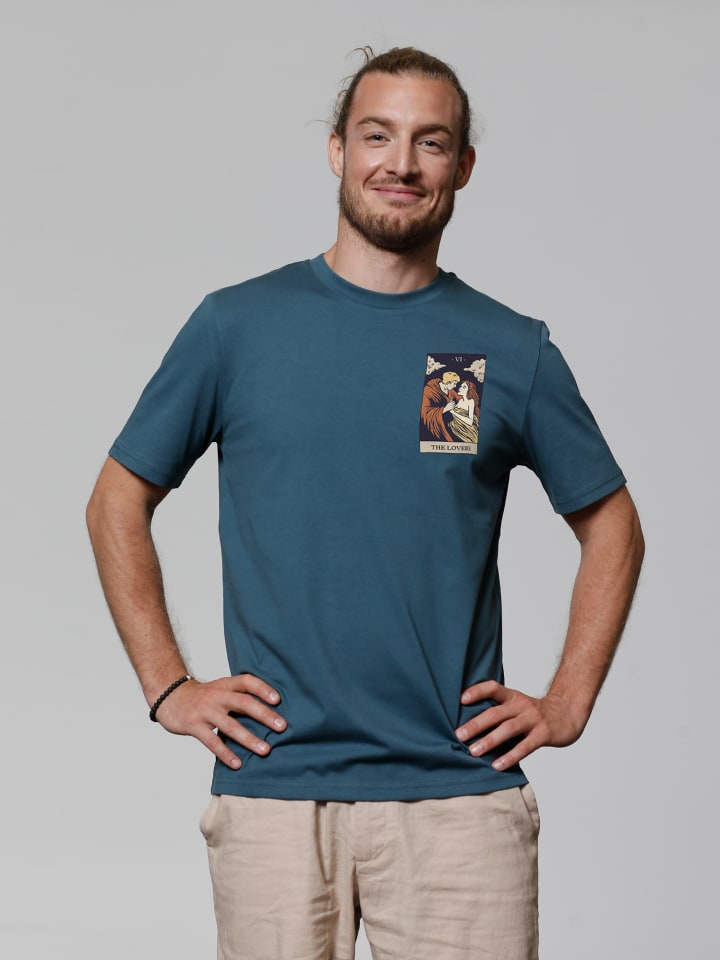 

Футболка wat Apparel T-Shirt Tarot The Lovers, цвет Petrol