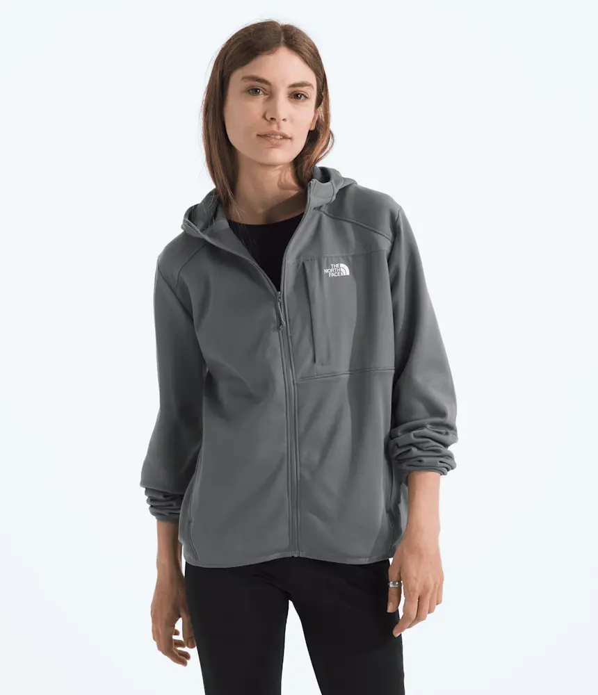

Женская толстовка с капюшоном TNF Performance из флиса с застежкой-молнией The North Face, Smoked Pearl