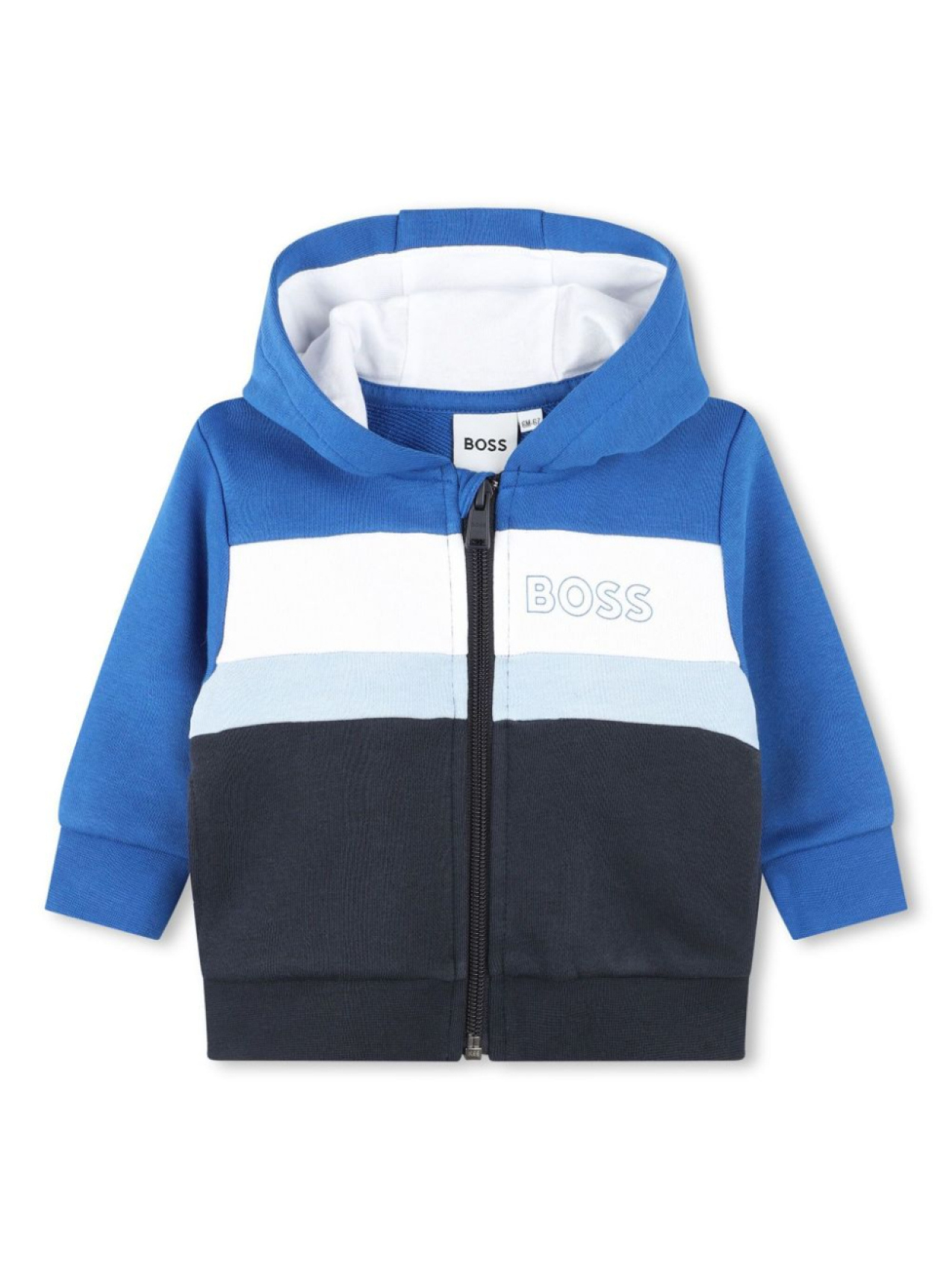 

BOSS Kidswear худи в стиле колор-блок, синий