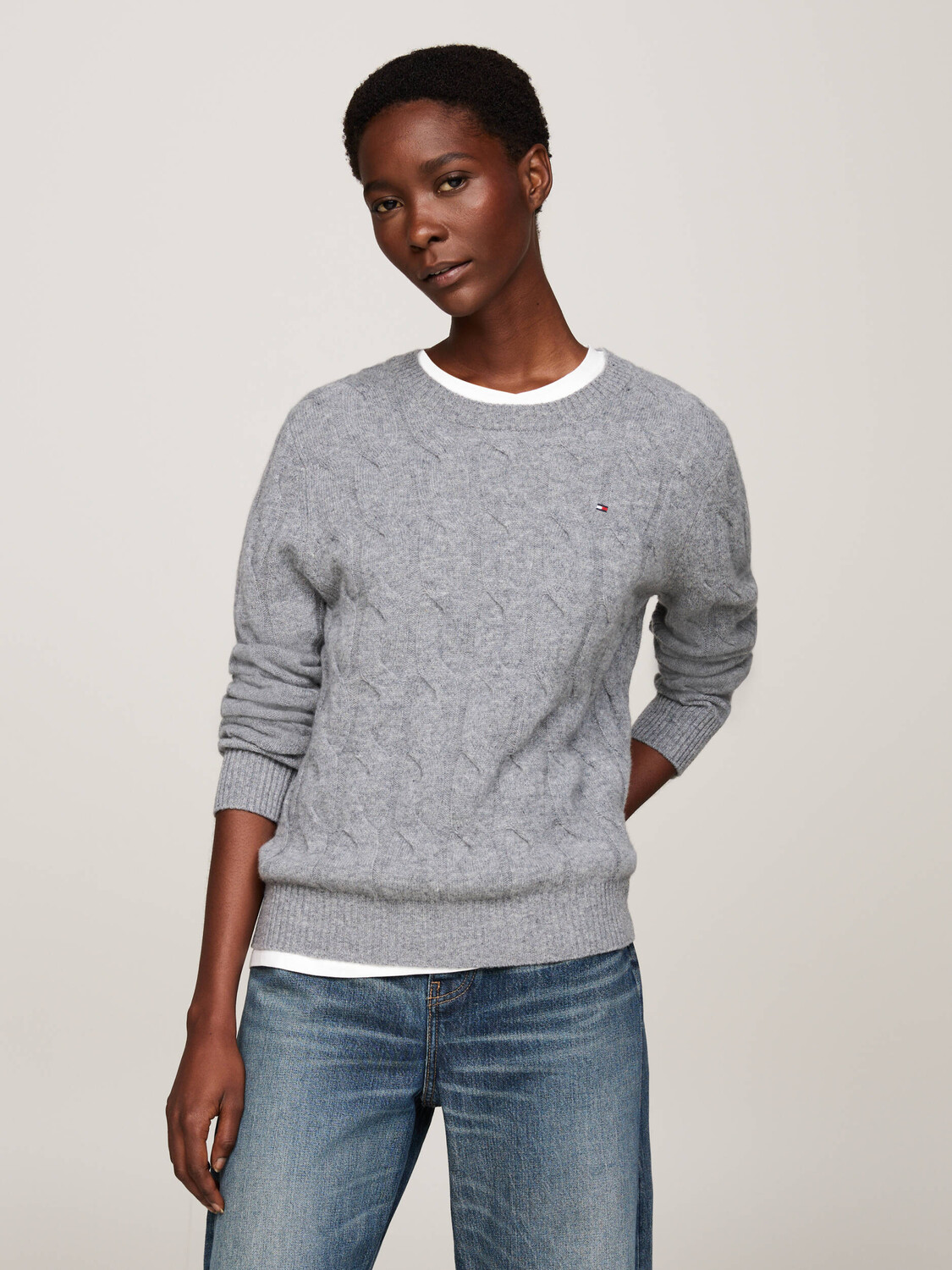 

Свитер из шерсти Tommy Hilfiger Regular Fit, серый