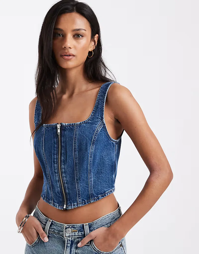 Джинсовый топ Levis с квадратным вырезом и швом Levi's, синий