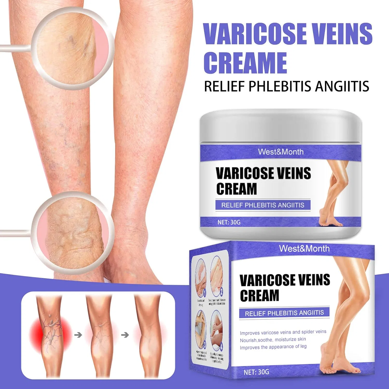 Крем для лица Sovtay — Для вен Vein Care Fading Cream , 3 Pieces, 30 г — фото 3