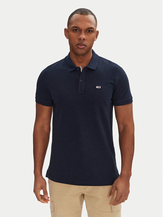 

Рубашка поло облегающего кроя DM0DM20676 Tommy Jeans, синий