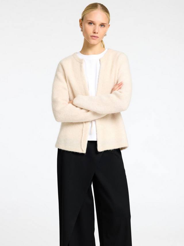 

Кардиган с галстуком из смеси шерсти sia alpaca SELECTED FEMME, кремовый