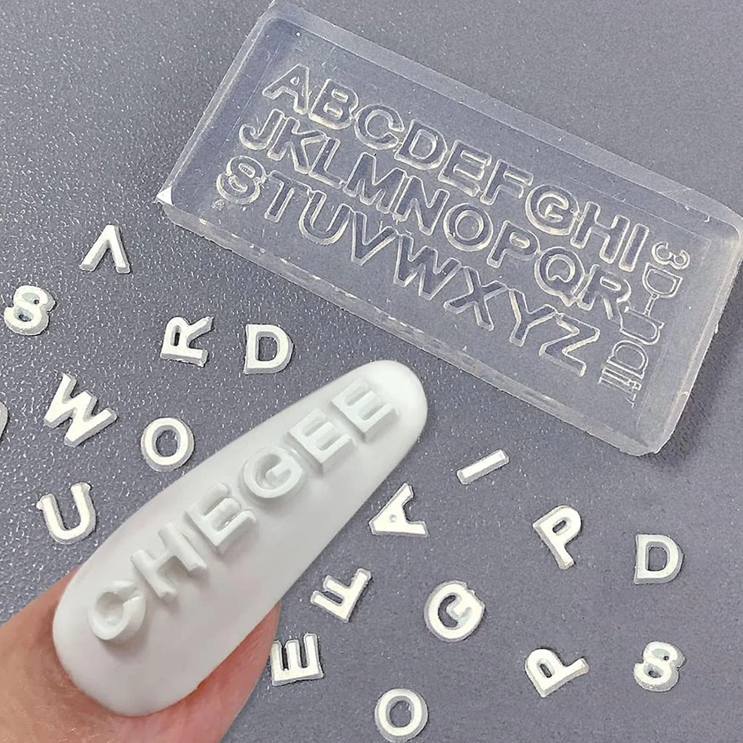 Силиконовые формы для подвесок для ногтей с 3D-алфавитом Generisch — фото 2