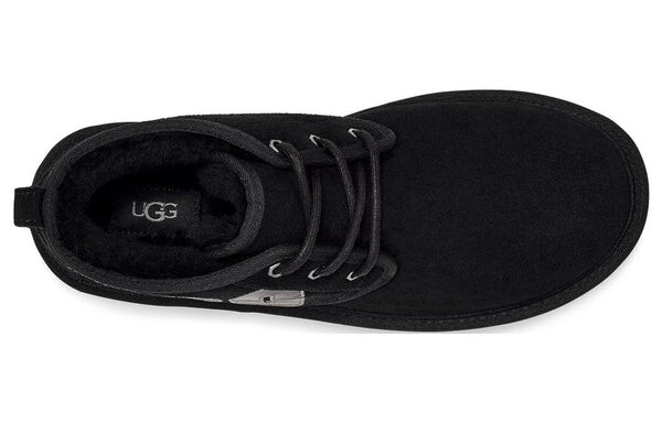 Зимние ботинки мужские Ugg кожаные на шнуровке, черный — фото 4