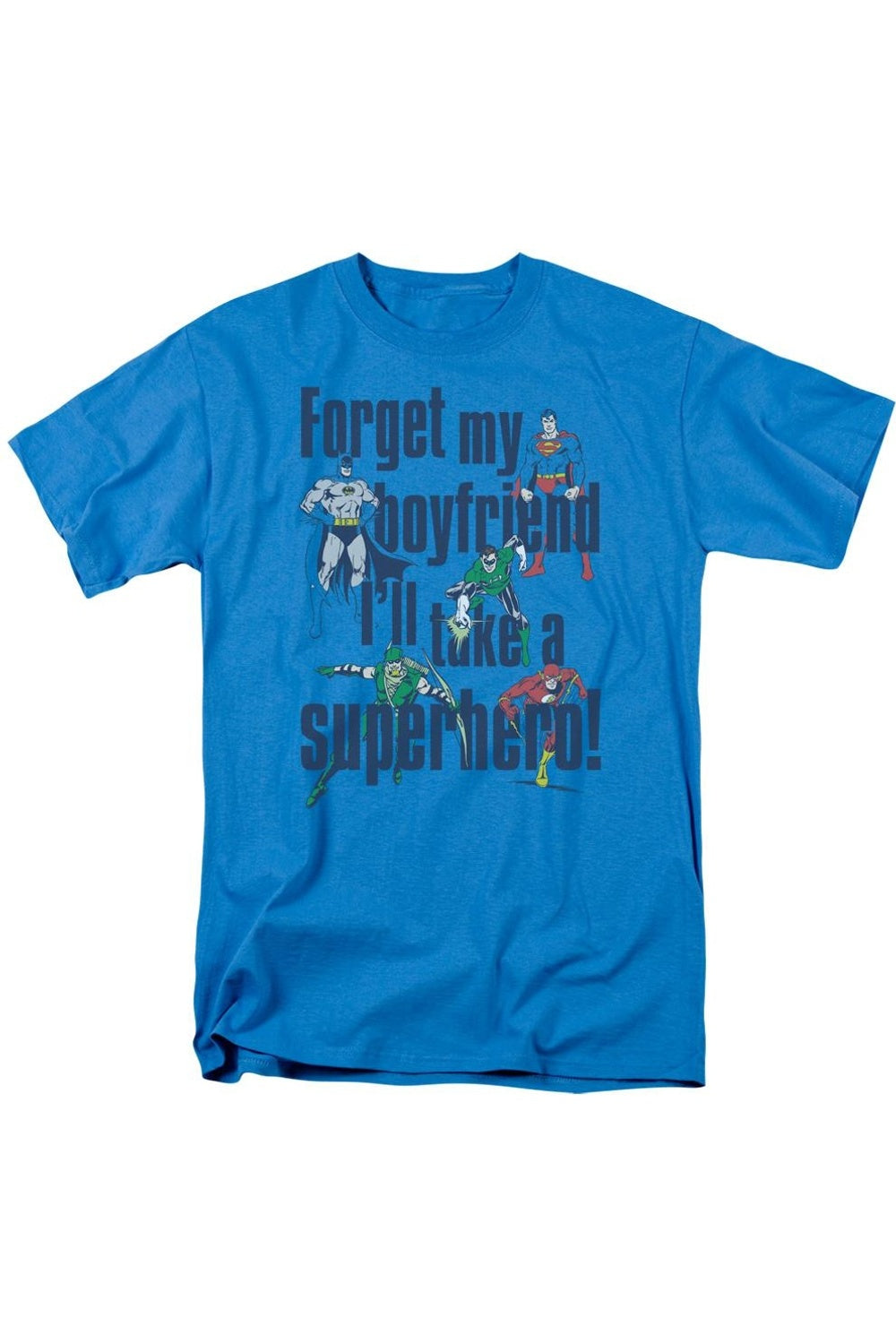 

Футболка с коротким рукавом для взрослых DC Comics Forget My Boyfriend Gildan, бирюзовый