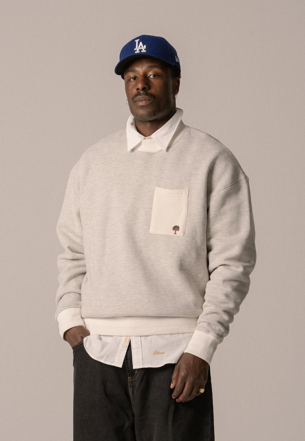 

Толстовка SOURCE POCKET CREWNECK UNISEX BLKVIS, серый