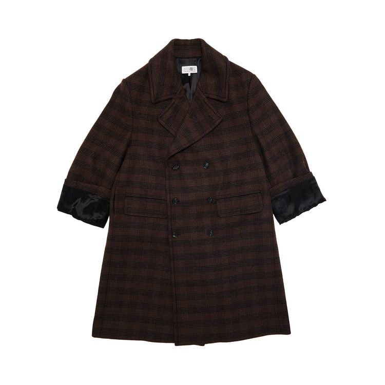 

Пальто MM6 Maison Margiela Checked Wool Blend Coat, Brown/Black