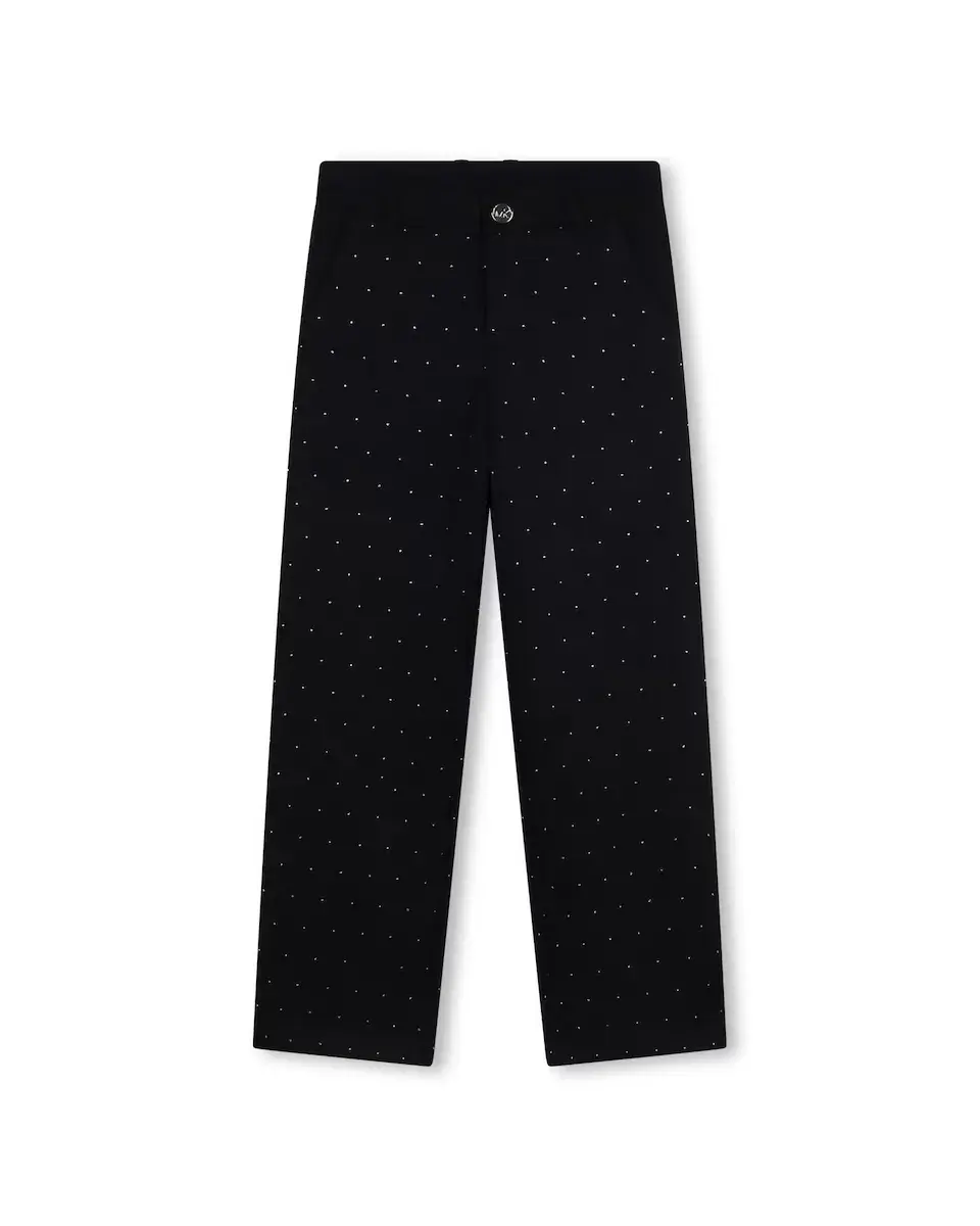 

Брюки для девочки со стразами и шлевками на талии Michael Kors, черный