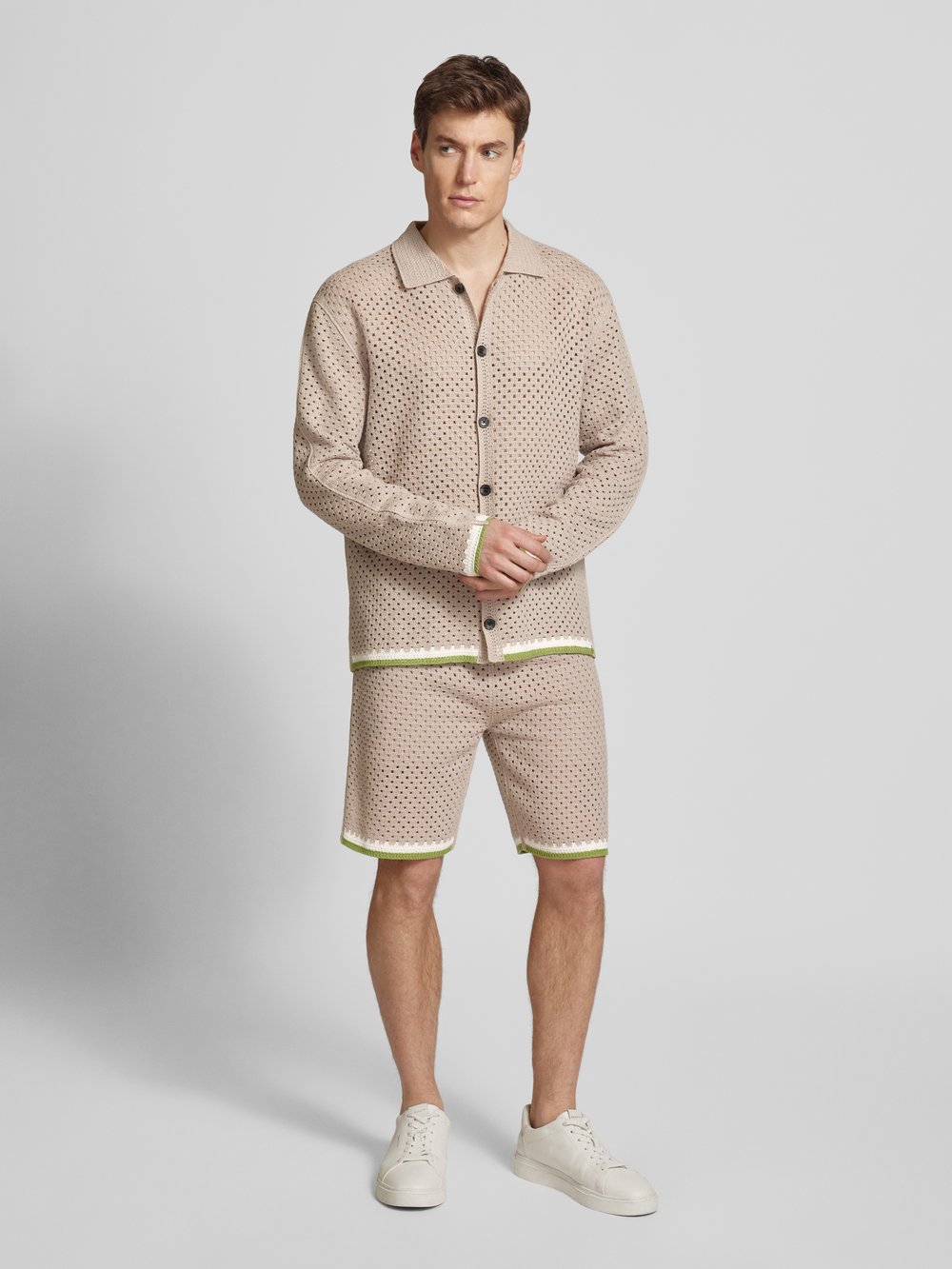 

Кардиган с ажурным узором Scotch & Soda, светло-серый