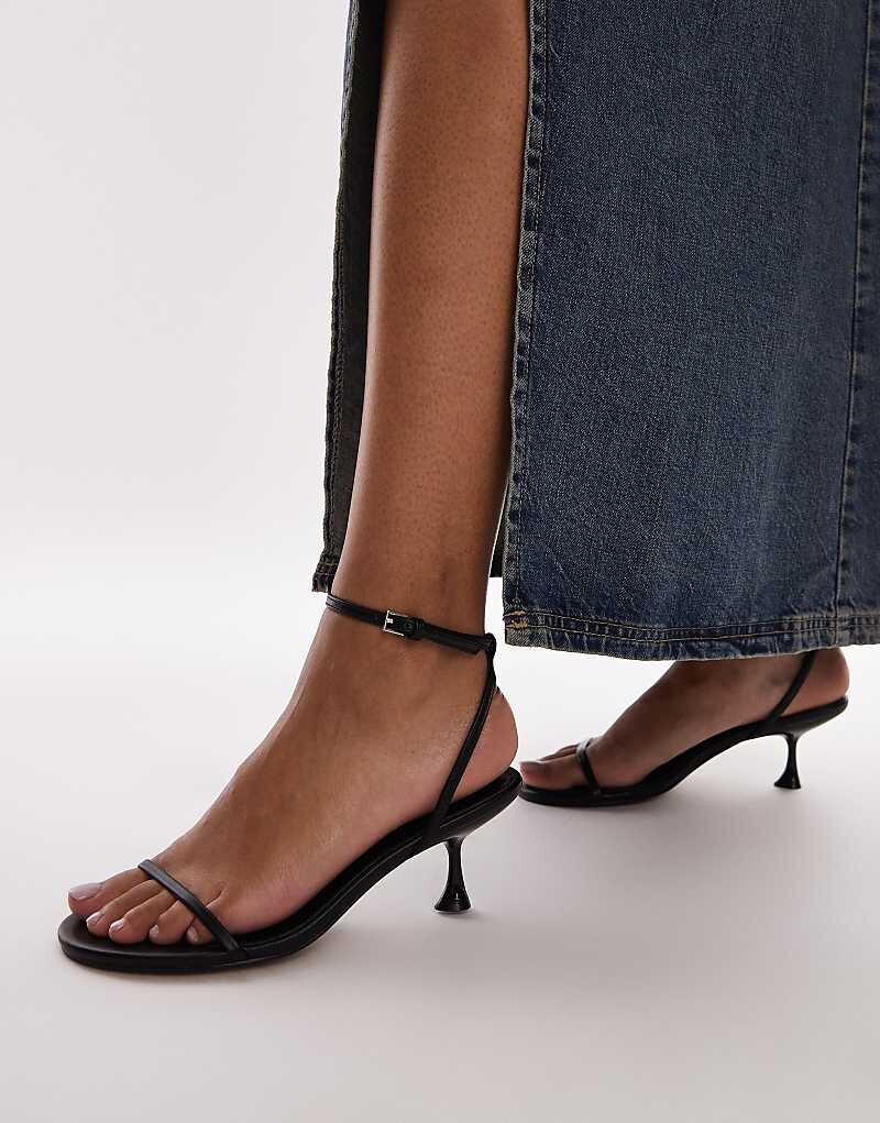 

Topshop – Irena – Черные босоножки Filigree на высоком каблуке