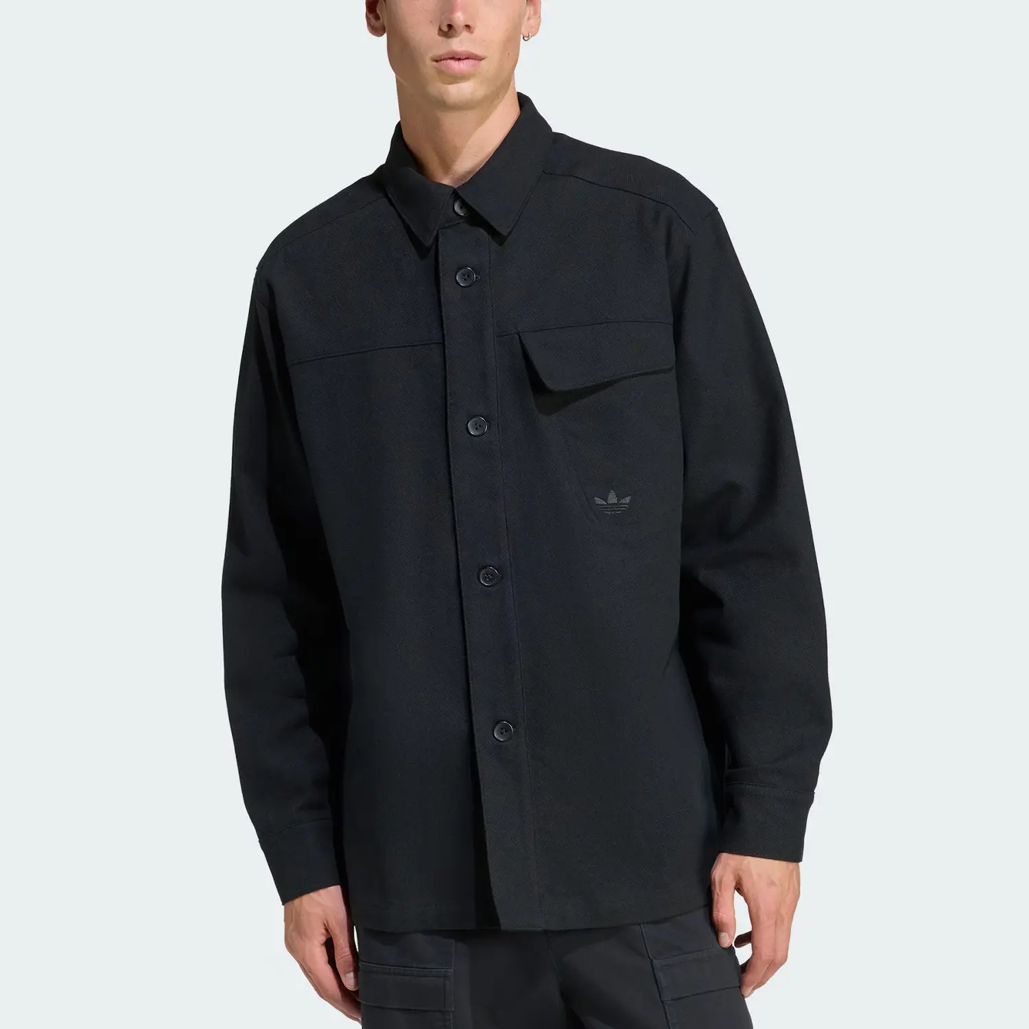 Рубашка Adidas Buttoned Pocket Overshirt Adidas Originals, черный — фото 3
