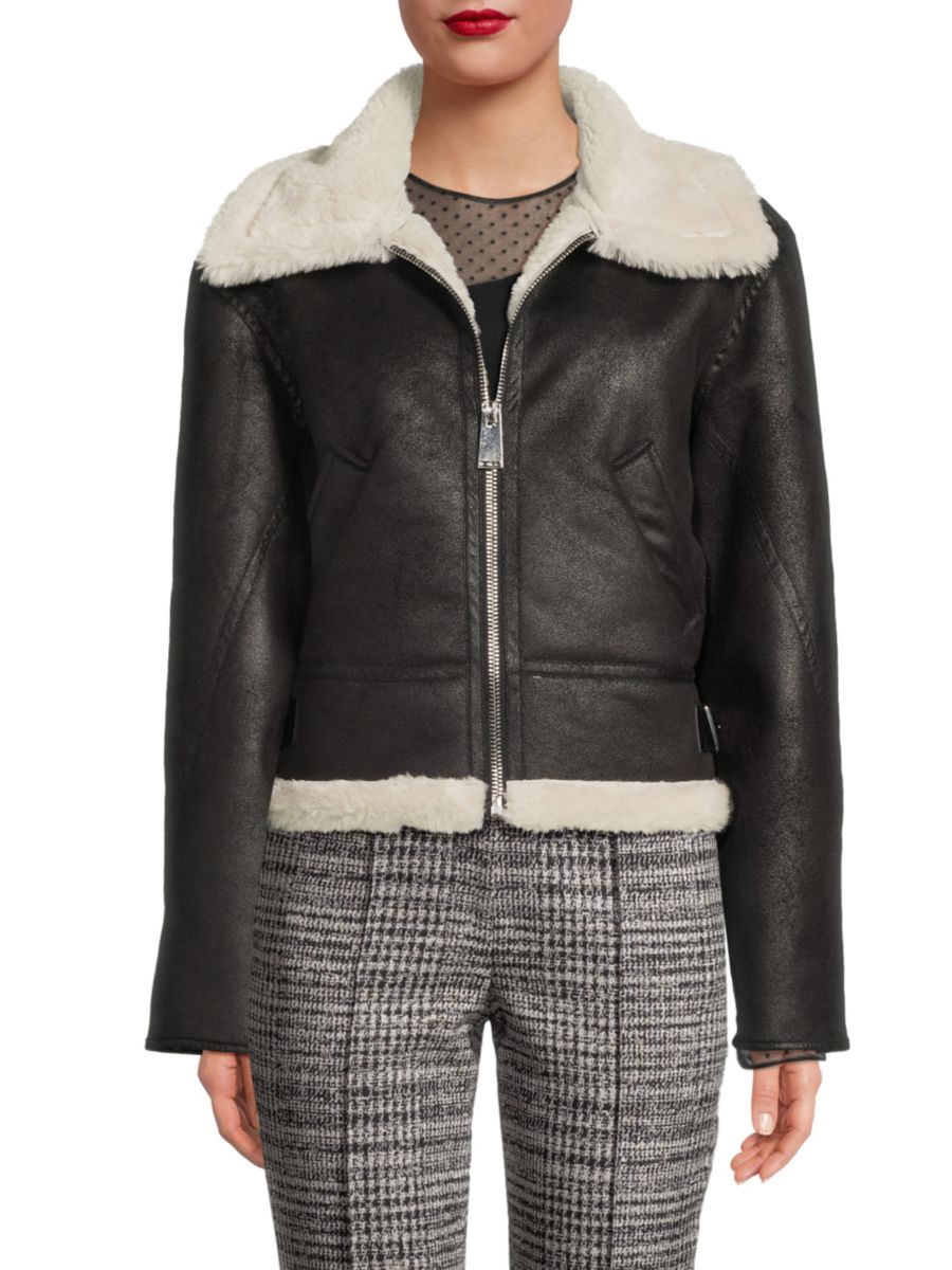 

Куртка с отделкой из искусственной овчины Jason Wu, цвет Washed Black