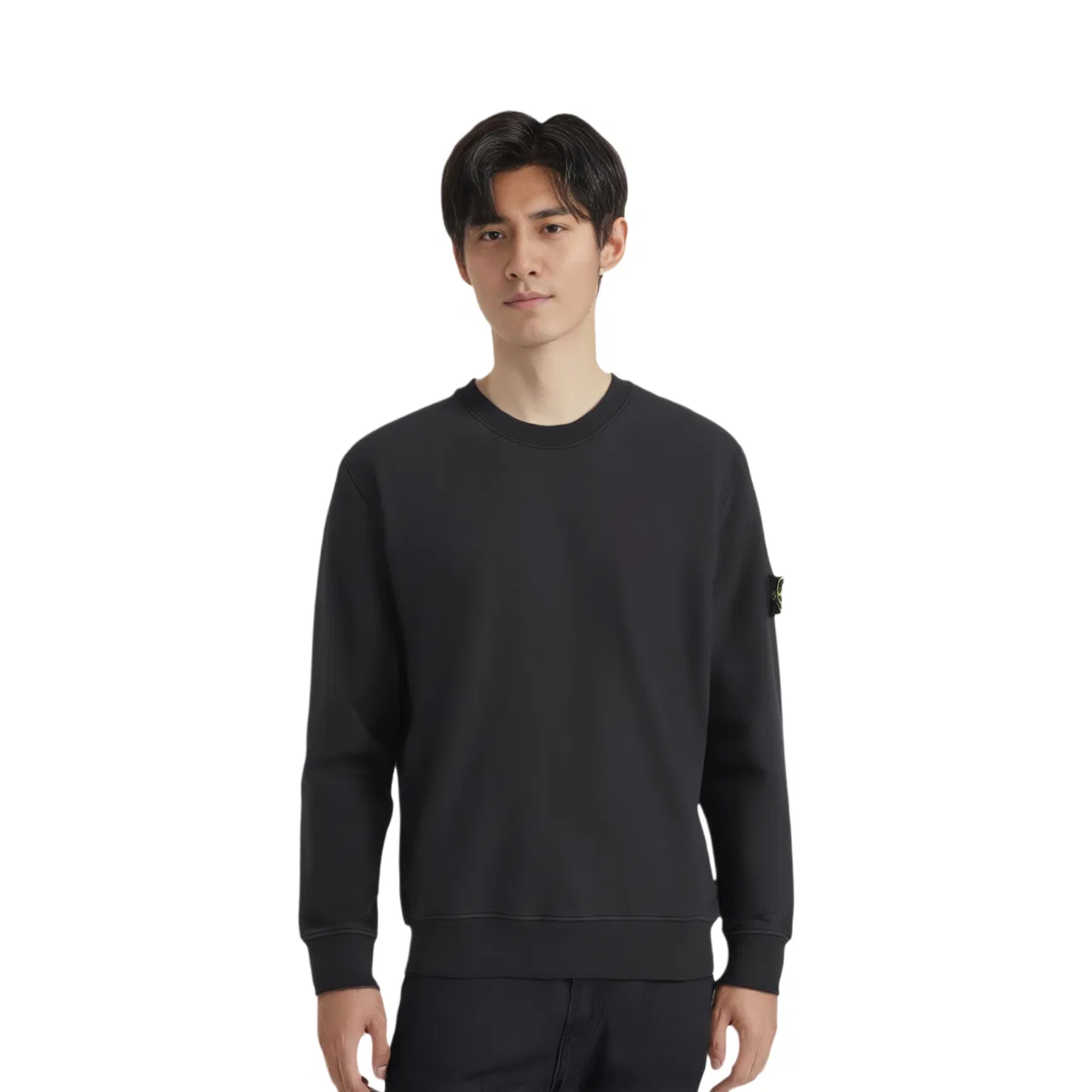 Свитшот с логотипом Stone Island Charcoal Gray — фото 3