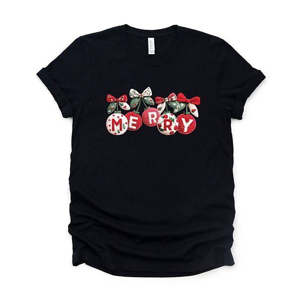 

Футболка с коротким рукавом Merry ornaments quilted print Simply Sage Market, Black, Черный, Футболка с коротким рукавом Merry ornaments quilted print Simply Sage Market, Black